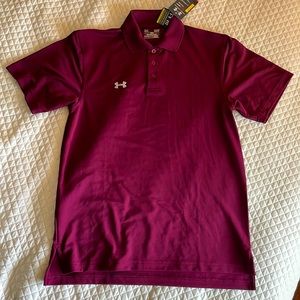 NWT-UA heat-gear Maroon Golf Shirt